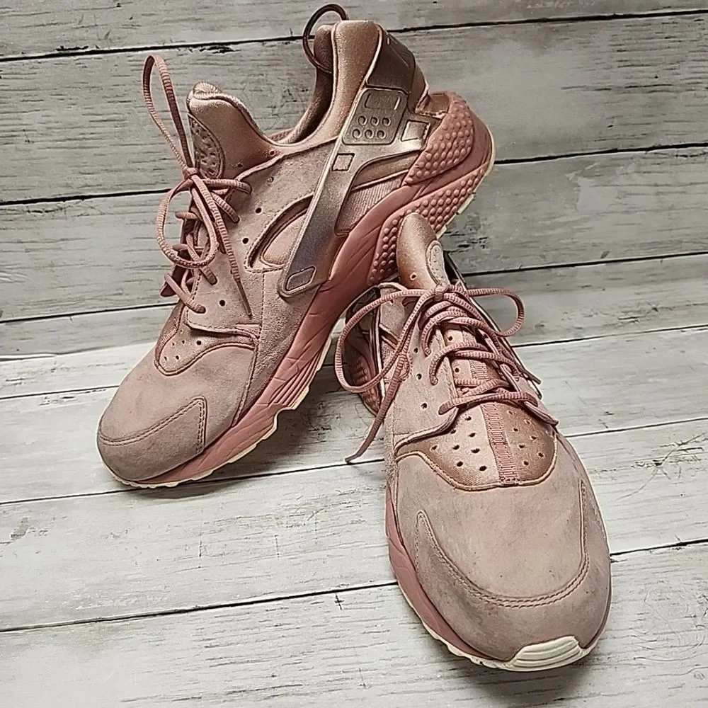 Nike Mens Air Huarache Run Premium Peach Lace Up Sneaker Shoes Sz13 704830-601